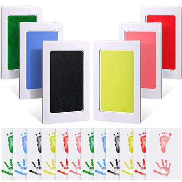 Outus 18 Pieces Baby Inkless Handprint And Footprint Kit 6 Safe Hand And Foot Ink Pad Clean Touch Dog Paw Print Stamp Kit And 12