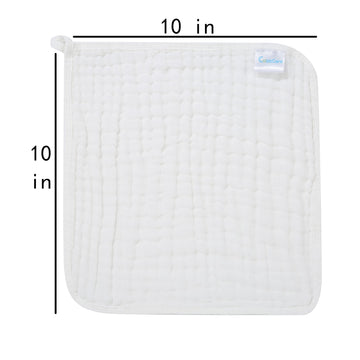 Cottcare Baby Muslin Washcloths,Natural Purified Muslin Cotton Baby Wipes 6 Layer Absorbent Soft Newborn Baby Face Towel For Sen
