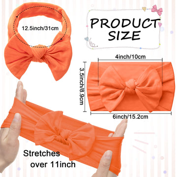 Janinka Baby Girl Hairband, 42 Pcs Nylon Headbands With Bows Knotted Children Soft Hair Accessories For Kids Baby Girls Boys New