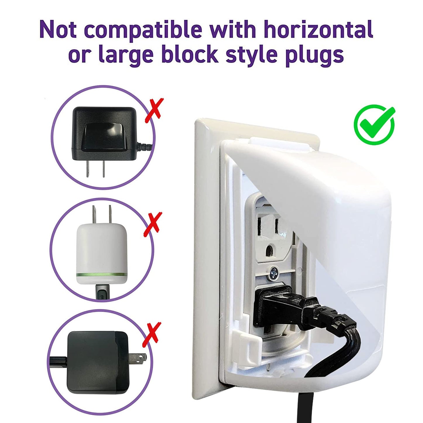 Dreambaby Dual Fit Outlet Cover Box - Baby Safety Outlet Cover for Standard & Decora Plugs - Child Proof Electrical Outlet Plugs