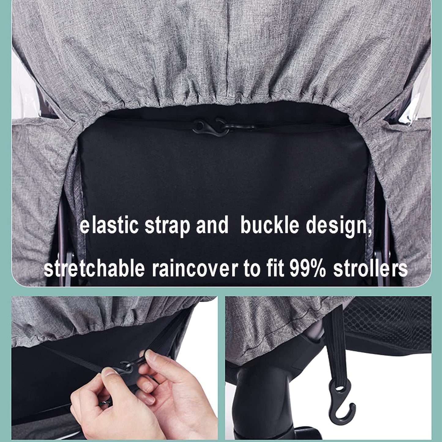 Stroller Rain Cover Universal Pram Buggy Rain Shield Waterproof Stroller Weather Shield Baby Pushchair Cover With Canopy Window