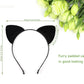 Bonnie Z. Leonardo Black Cat Ears Headband Furry Padded Catwomen Headbands Cat Black-F