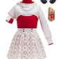 Girls Hooded Jacket with Printed Skirt and T-Shirt Set Zombies 4 Nova Costume Cheerleader Halloween Cosplay Dress 12-13Y 160