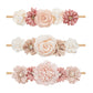 Mealah Baby Girls Flower-Headband Elastic-Nylon Hairbands Floral Crown for Newborn Infant Toddler Pack of 3