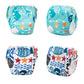 Alvababy 2Pcs Swim Diapers Baby & Toddler Snap One Size Reusable Adjustable Baby Boy Cartoon Fish Small Dyk05-06