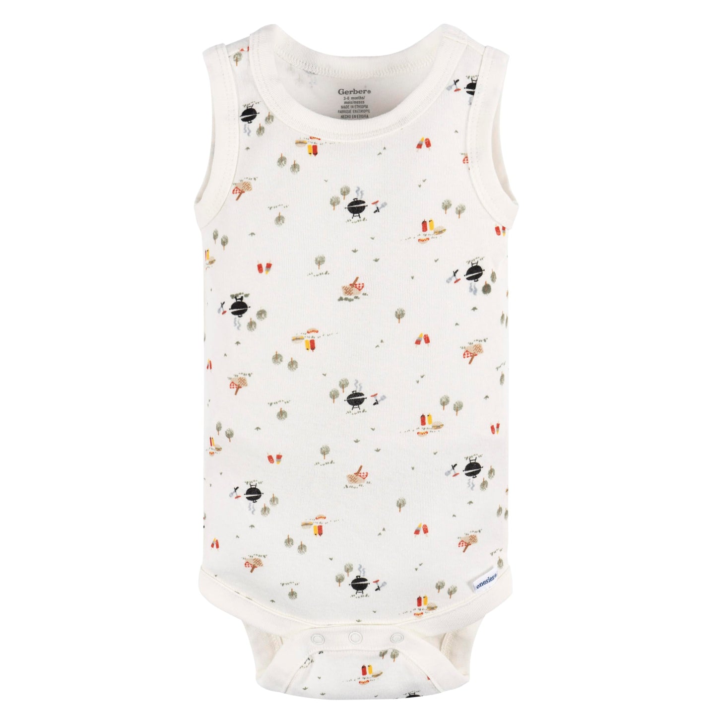 Gerber Baby Boy'S Multi-Pack Sleeveless Onesies Bodysuit, Backyard Bbq