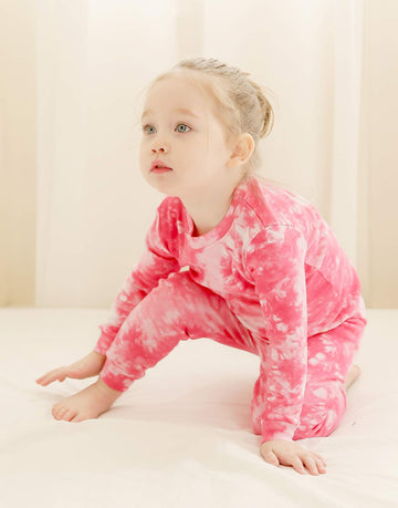 Vaenait Baby Kids Boys Girls Sleepwear Pajamas 2Pcs Set Tiedye-Coral-243 2Xl