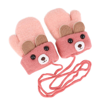 Baby Mittens Warm Mitts Infant Full Finger Gloves Magic Snow Mitten On String
