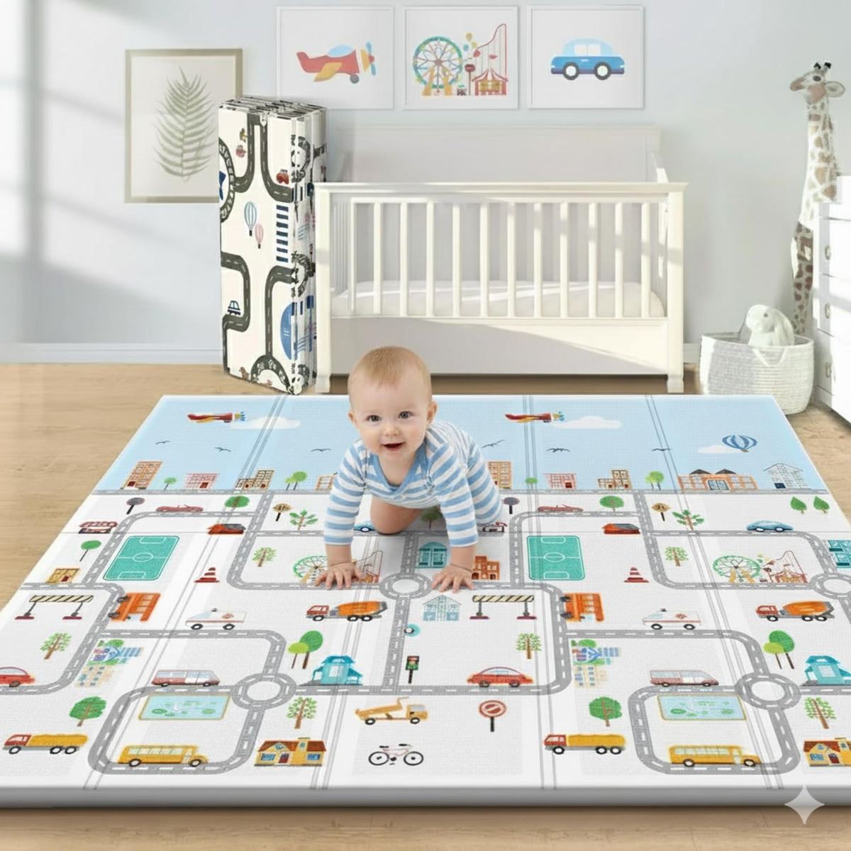 Metreno Foldable Baby Play Mat For Floor 0 To 5 Years Waterproof Alphanumeric NonSlip Children Learning And Crawling Mat Washab