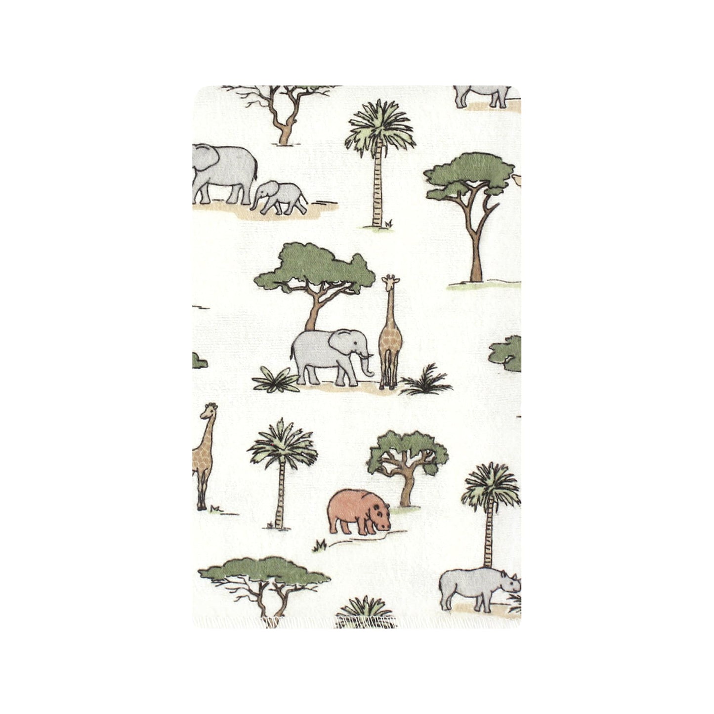 Hudson Baby Unisex Baby Cotton Flannel Burp Cloths, Going On Safari 10-Pack, One Size