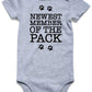 Baby Jumpsuit Unisex Newborn Bodysuit Short Sleeves Romper Newest Member Of The Pack Letter Printed Funny Body Suits 0-3 Months