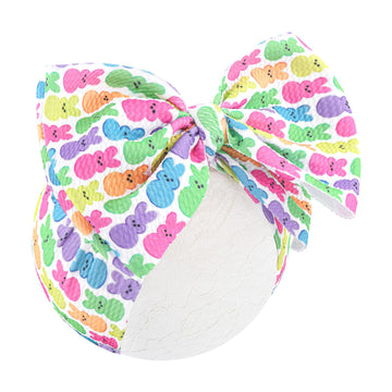 Lanmerry Baby Easter Headband Hair Bows For Girls Bunny Headband 6-12 Months Easter Rabbit Bows For Toddler Girls Hair Accessori