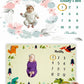Hoolloomooloo Combo of 2 Baby Milestone Blankets  Soft Floral & Dino Themes for Monthly Growth Photoshoots  Newborn Memory Kee