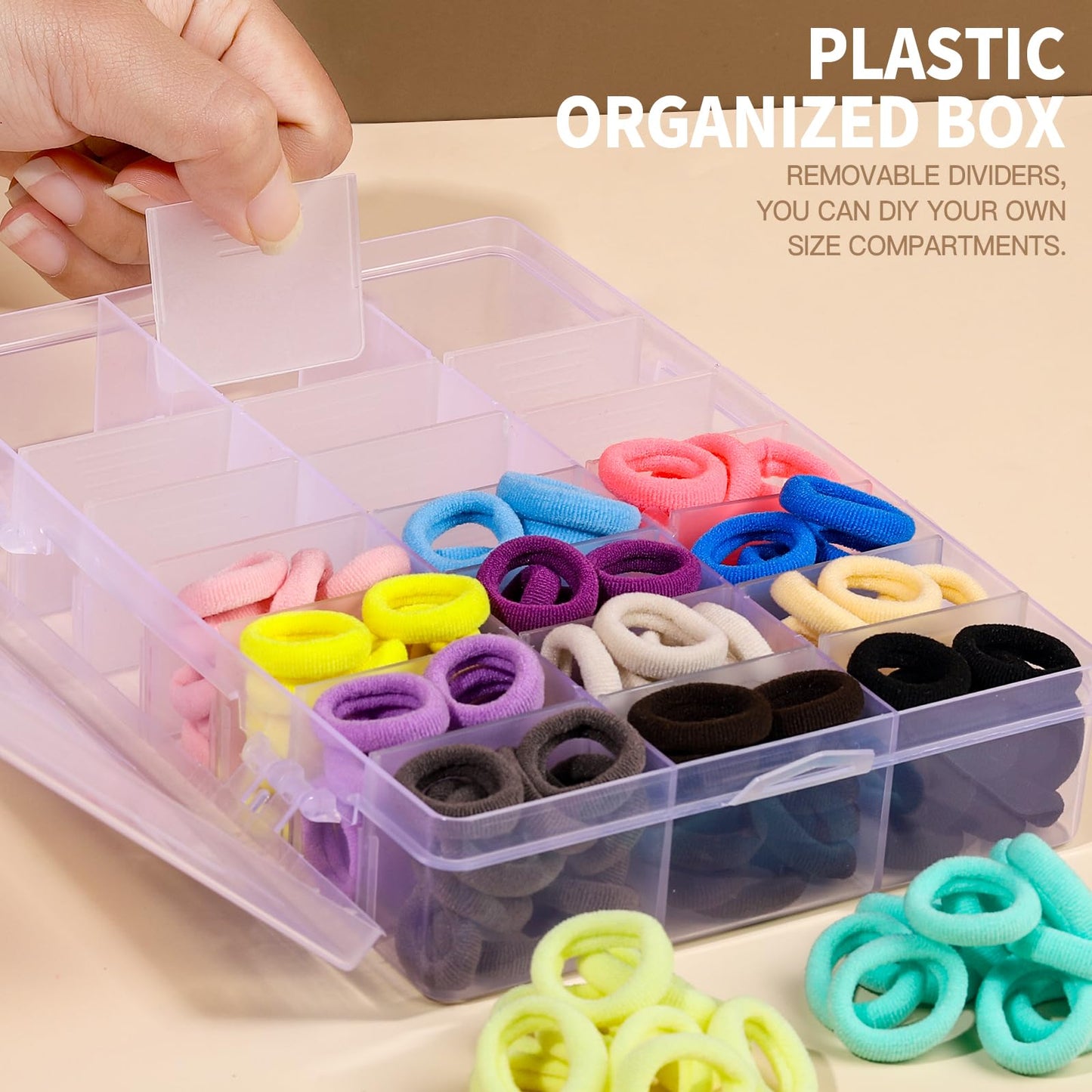 Ygdz Baby Hair Ties, 280 Pcs Cotton Toddler Hair Ties, Seamless Soft Small Elastics Hair Bands With Organizer Box, Hair Accessor