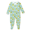 Honestbaby Baby Celebration Sleep & Play Footed One-Piece Pajama Sleeper 100% Organic Cotton, Hatch Mint