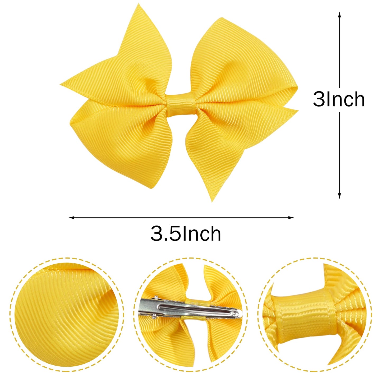 30Pieces Boutique Grosgrain Ribbon Hair Clips Dovetail 3.5' Hair Bows Alligator Clips Hair Accessories For Babies Toddlers Teen