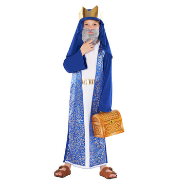 Morph 3 Wise Men Costume Kids, Biblical Nativity Costume, Catholic Saint Outfit, Three Kings Dress Up, 10-12 Years