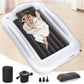 Abdtech Inflatable Toddler Travel Bed - Portable Toddler Kids Travel Bed with Safety Sides Complete Kids Air Mattress Set with H