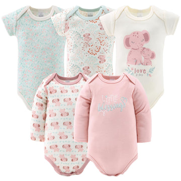 The Peanutshell Newborn Clothes & Accessories Set, 30 Piece Layette Gift Set, Fits Newborn To 3 Months, Pink Elephant & Floral