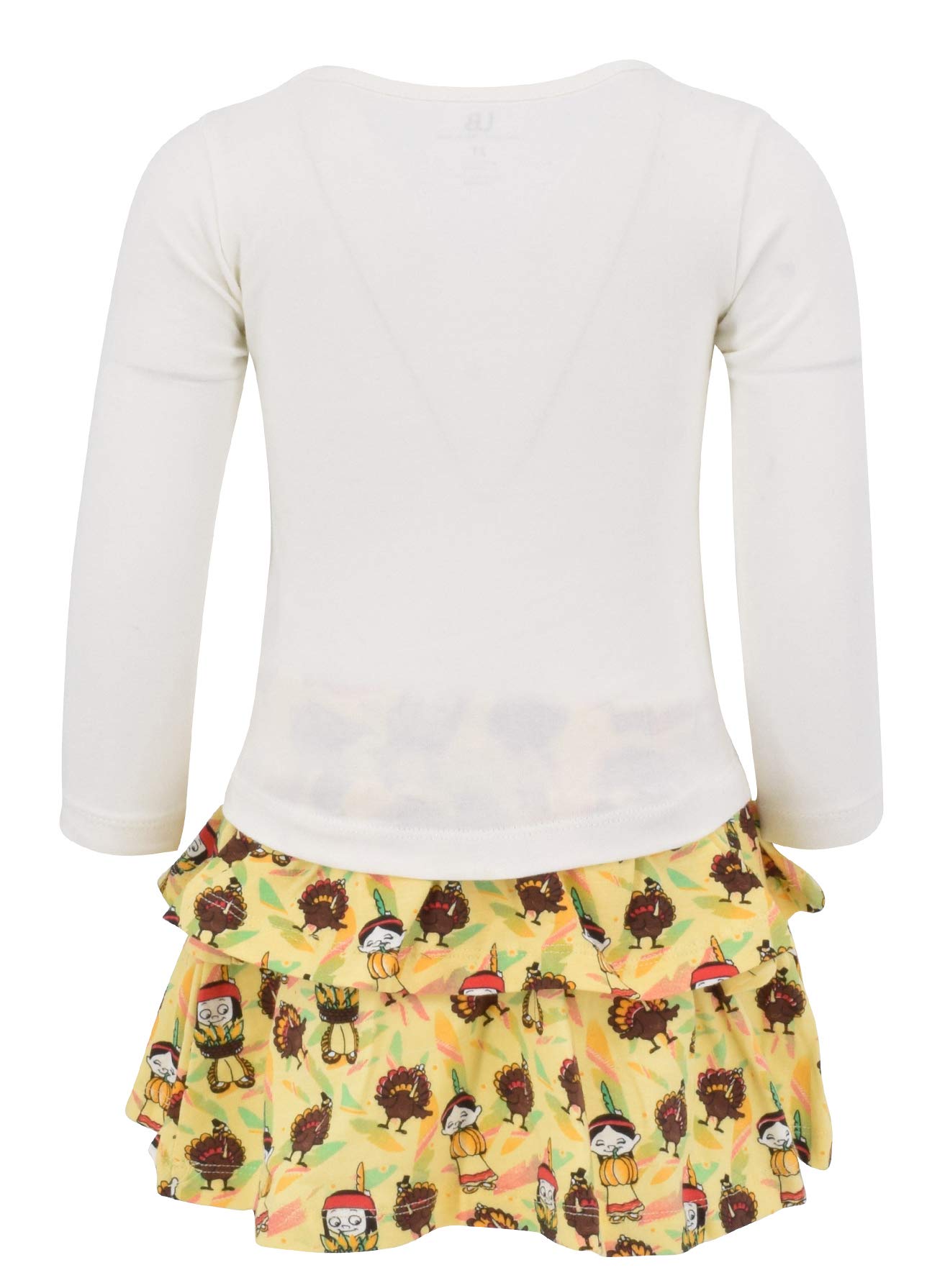 Unique Baby Girls Happy Thanksgiving Layered Skirt Shirt Fall Dress Outfit (4T)
