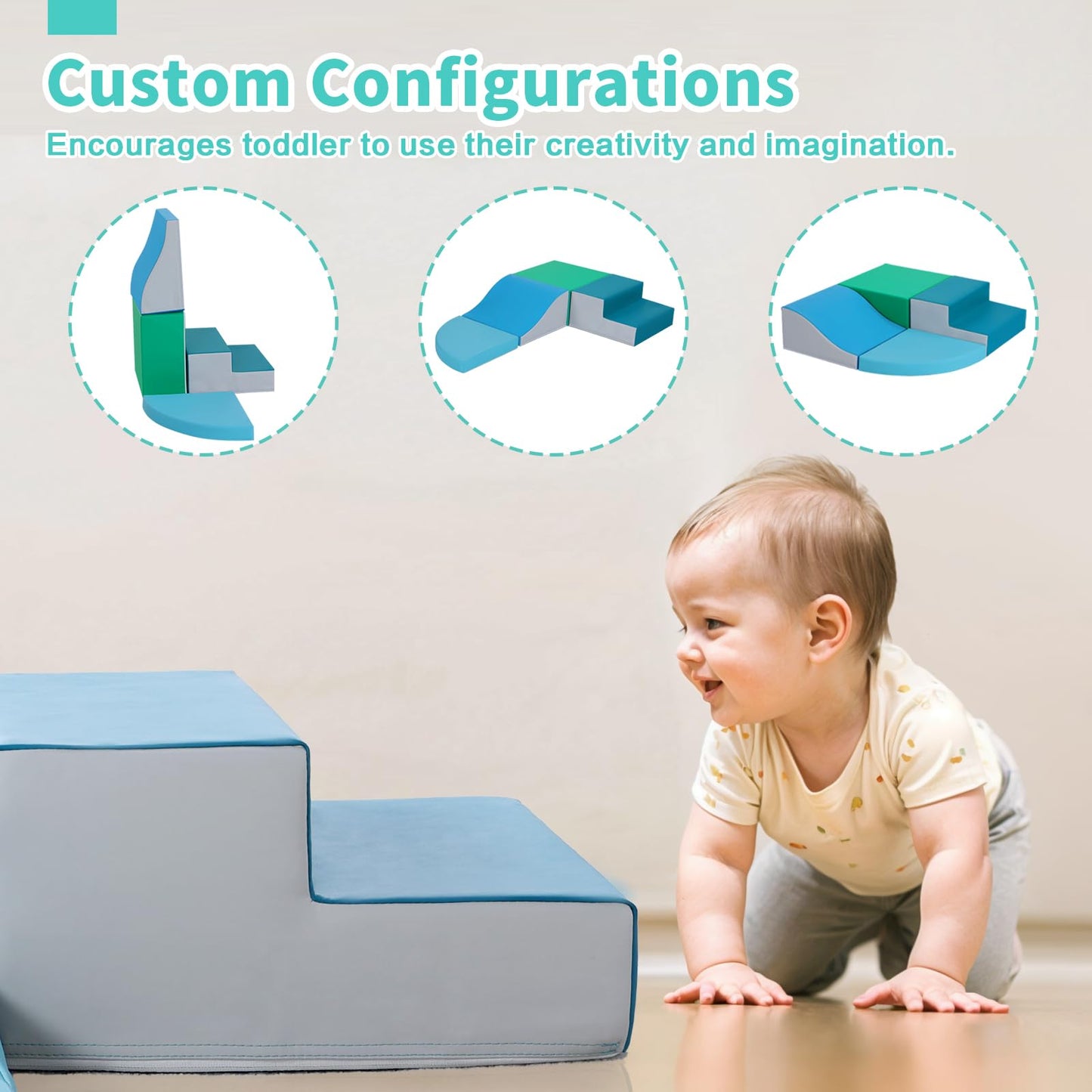 Todiby 4-Pieces Climbing Toys For Toddlers: Pu Leather - Soft Play Climbing For Toddlers - Foam Climbing Blocks For Crawling And