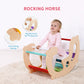 Oook 2 In 1 Rainbow Climbing Toys - Pikler Montessori Climbing Set, Wooden Rocking Horse Toy, Children Indoor Outdoor Play Gym L