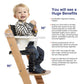 Cowiewie Natural Wooden High Chair for Babies & Toddlers 3-Tier Remove & 2 Adjustable Tray, 8 Adjustable Highchair with Cushions