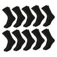 Cotson Calf Length, Full Length, High Length Pure Cotton Plain Solid Black Color Formal Socks For Men And Boys  Pack Of 10 Pair