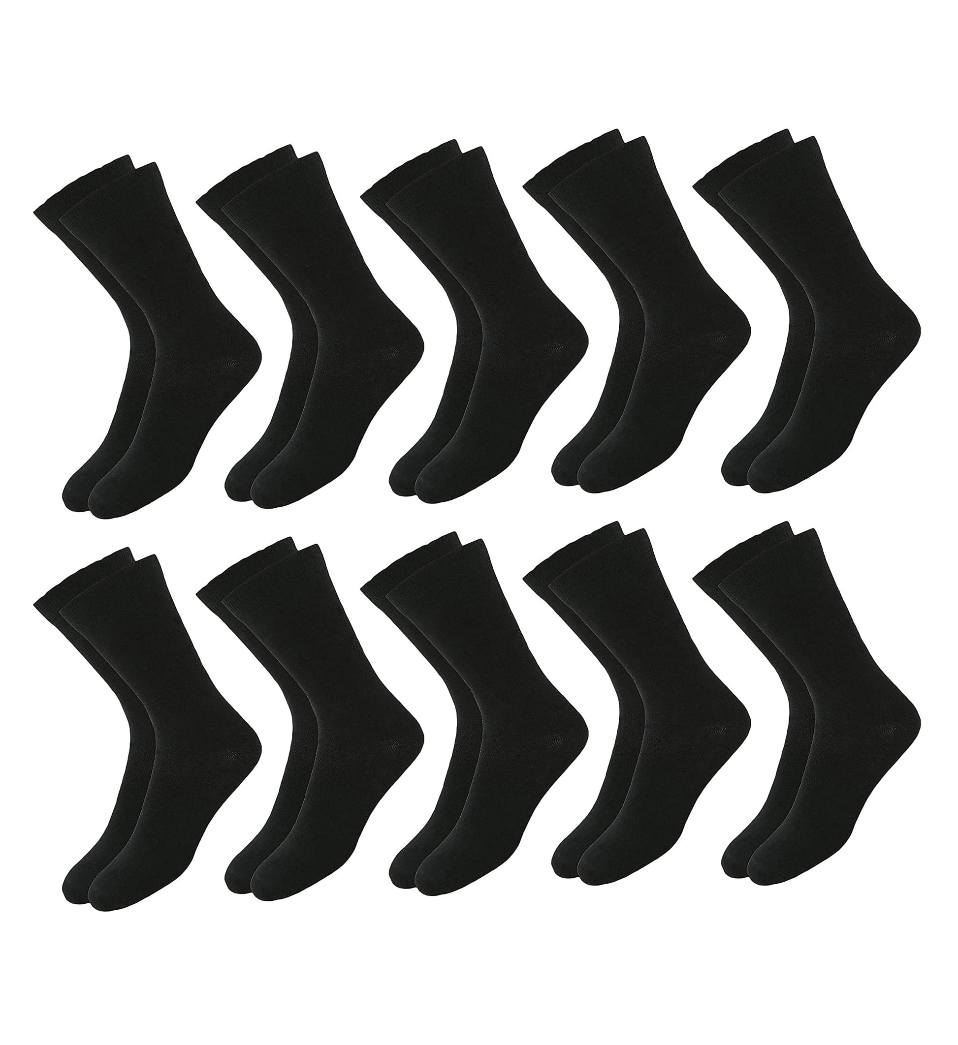 Cotson Calf Length, Full Length, High Length Pure Cotton Plain Solid Black Color Formal Socks For Men And Boys  Pack Of 10 Pair