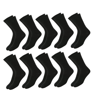 Cotson Calf Length, Full Length, High Length Pure Cotton Plain Solid Black Color Formal Socks For Men And Boys  Pack Of 10 Pair
