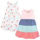 Hudson Baby Baby-Girls Cotton Dresses, Multicolor Sea Shells, 3 Toddler