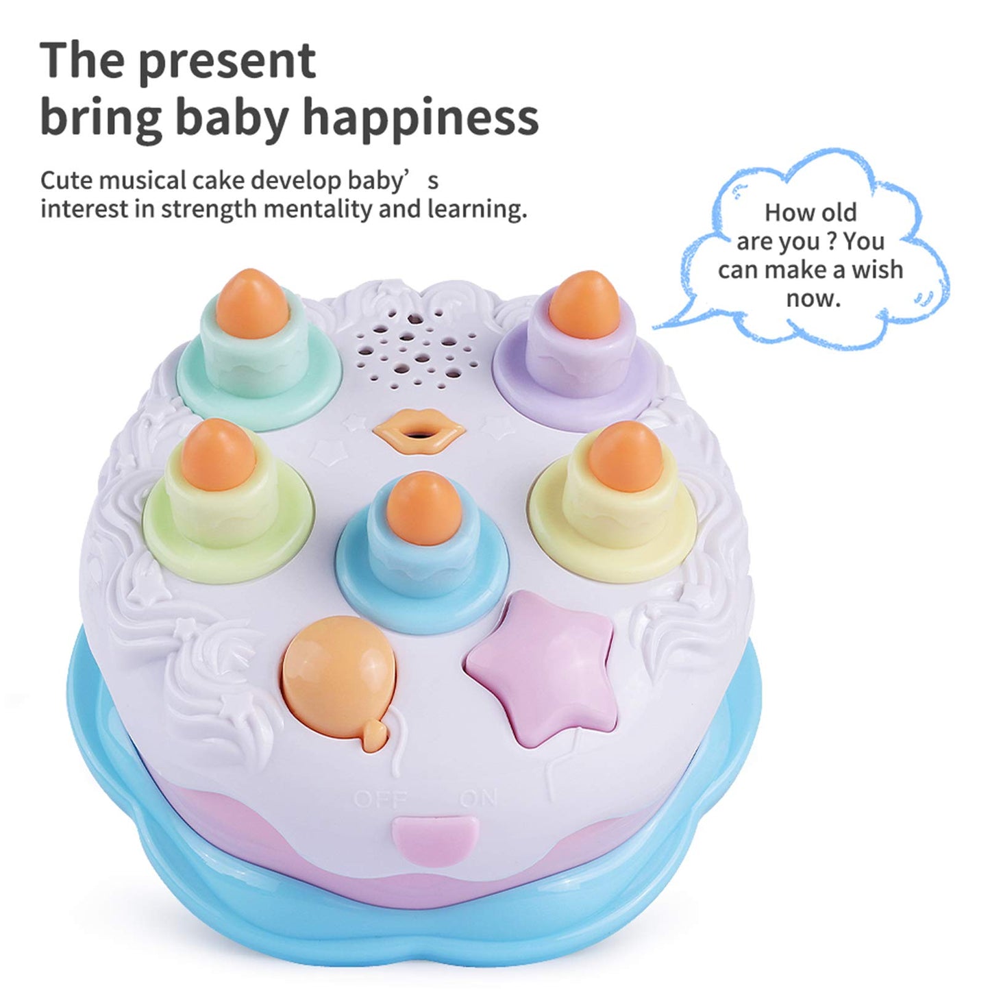 OKREVIEW First Birthday Cake Toy - Singing Music Cake Toys with Counting and Blow Candles Toys for 18 Months+ Old Boys Girls Bir