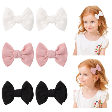 Choicbaby 6 PCS Baby Hair Clips 3    Fabric Girl Hair Bows Baby Barrettes Accessories with Alligator Clips for Toddlers Kids Inf