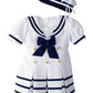Spring Notion Baby Toddler Girls Nautical Sailor Dress With Hat Medium / 6-12 Months White