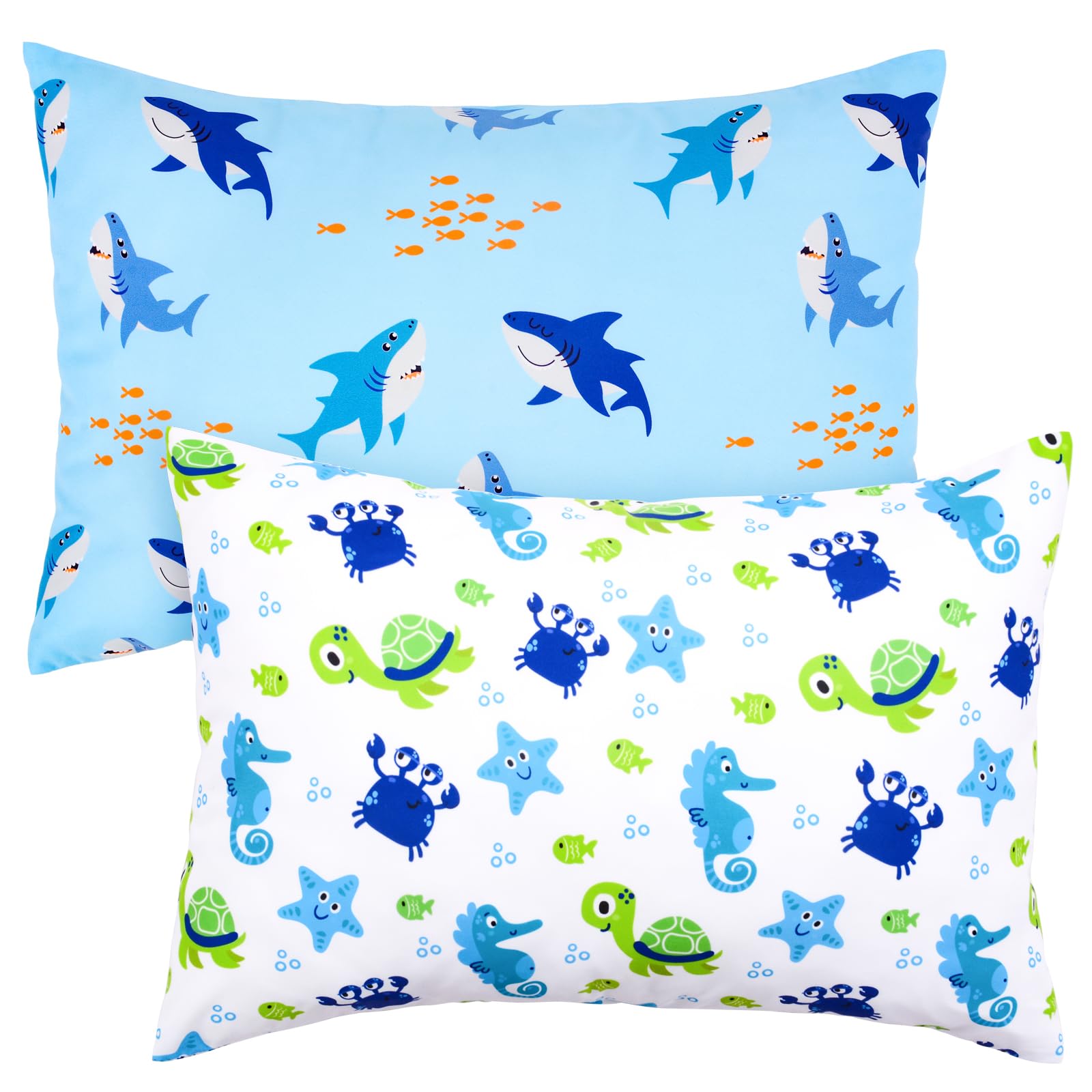 Uomny Toddler Pillowcases For Girls 13X18 12X16 14X19 Turtles And Sharks Baby Pillow Case 2 Pack Small Pillow Covers For Travel