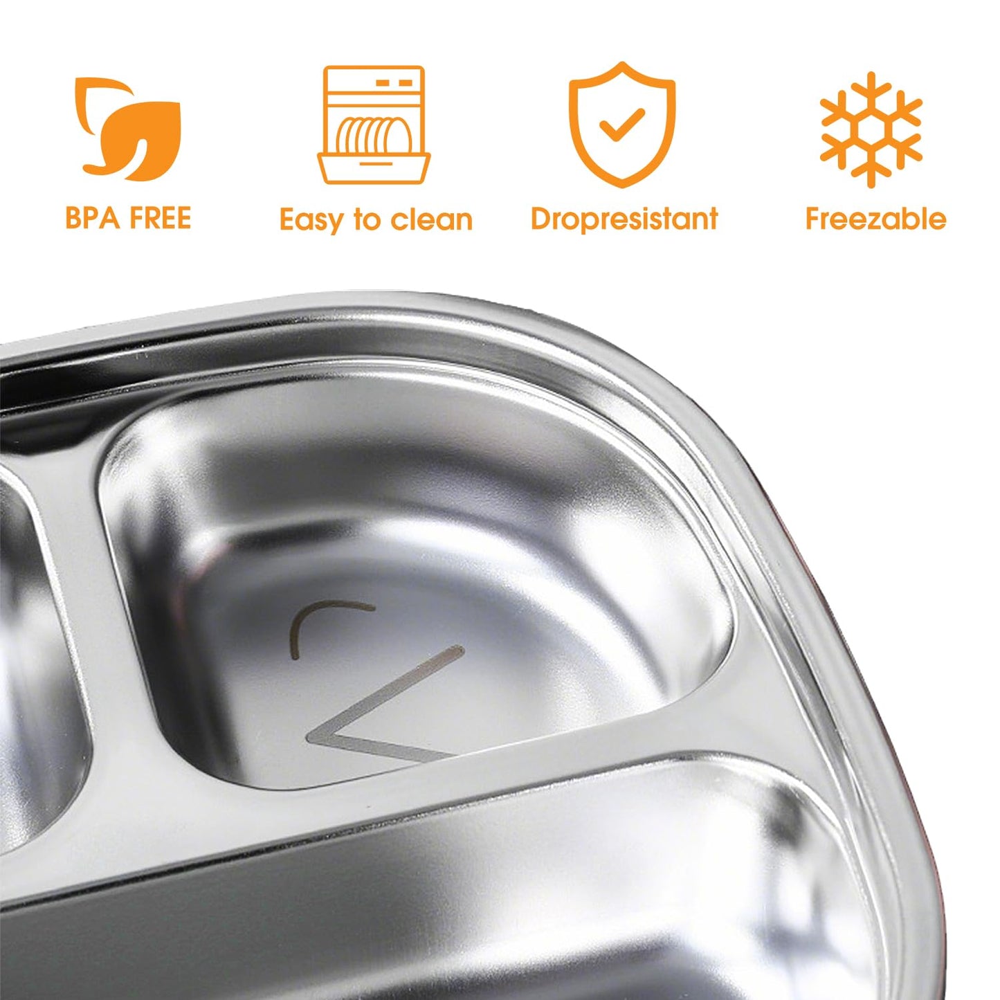 Taoceexi Stainless Steel Kids Plate With Lid | 1-Pack Durable Toddler Dish | Bpa-Free, Non-Toxic & Dishwasher-Safe | Splash-Proo