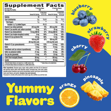 L'Il Critters Gummy Vites Daily Kids Gummy Multivitamins Assorted Fruit Flavors For Ages 2+ Toddlers & Kids, Gummy Vitamin With