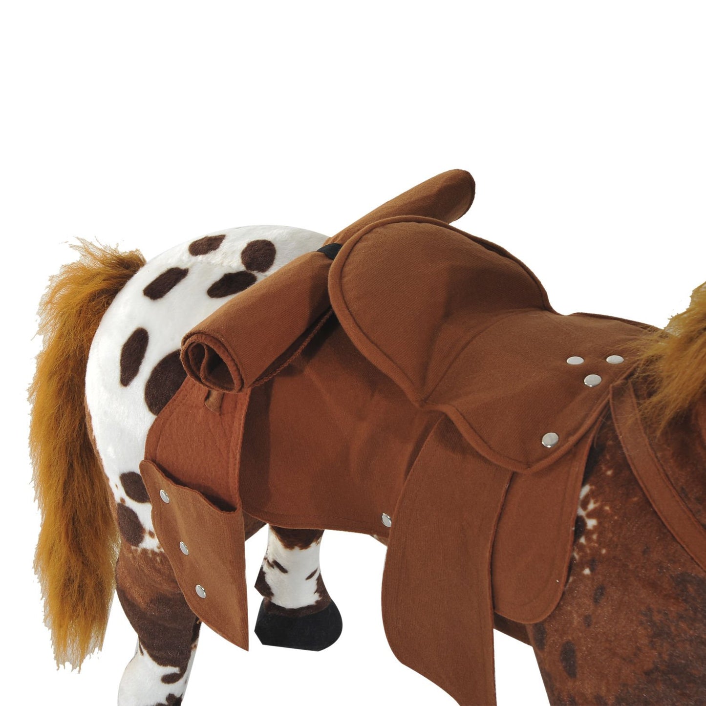 Qaba Sound-Making Ride On Horse for Toddlers 3-5, with Neighing and Galloping Sound, Stuffed Animal Horse Toy for Kids with Padd