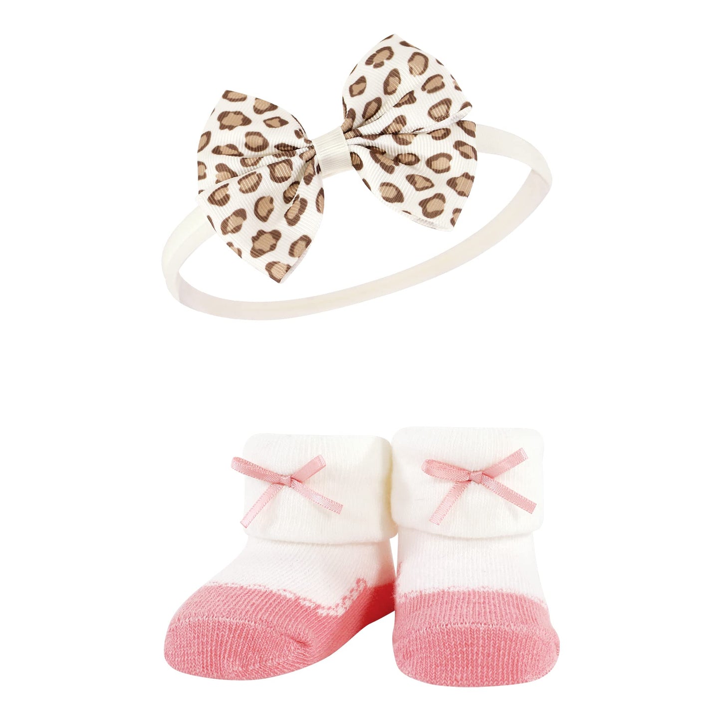 Hudson Baby Baby Girls' Headband And Socks Giftset, Blush Rose, One Size