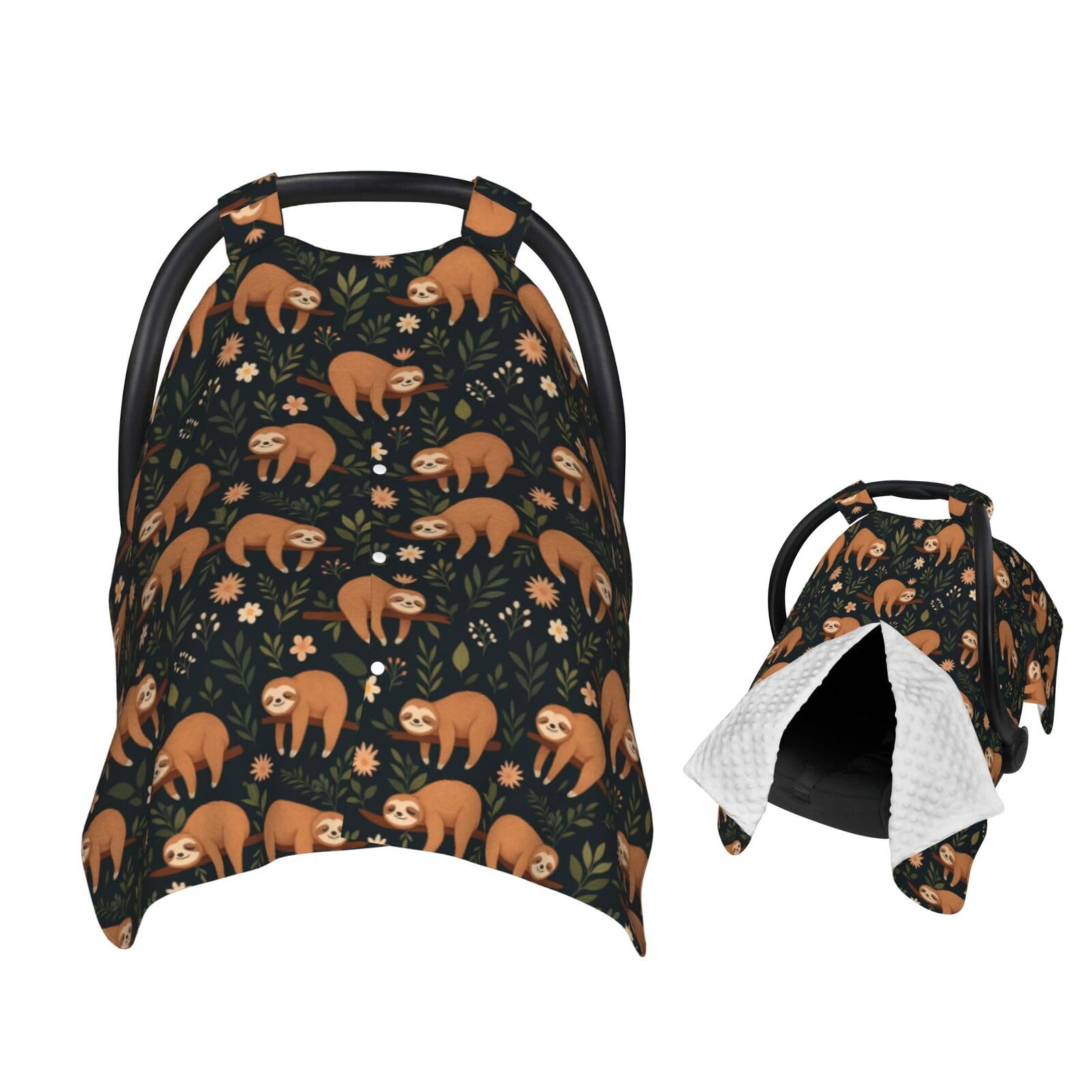 Muishi Funny Hanging Sloth Baby Car Seat Canopy Nursing Cover for Newborn Car Seat Breastfeeding Covers Blanket Newborn Shower G