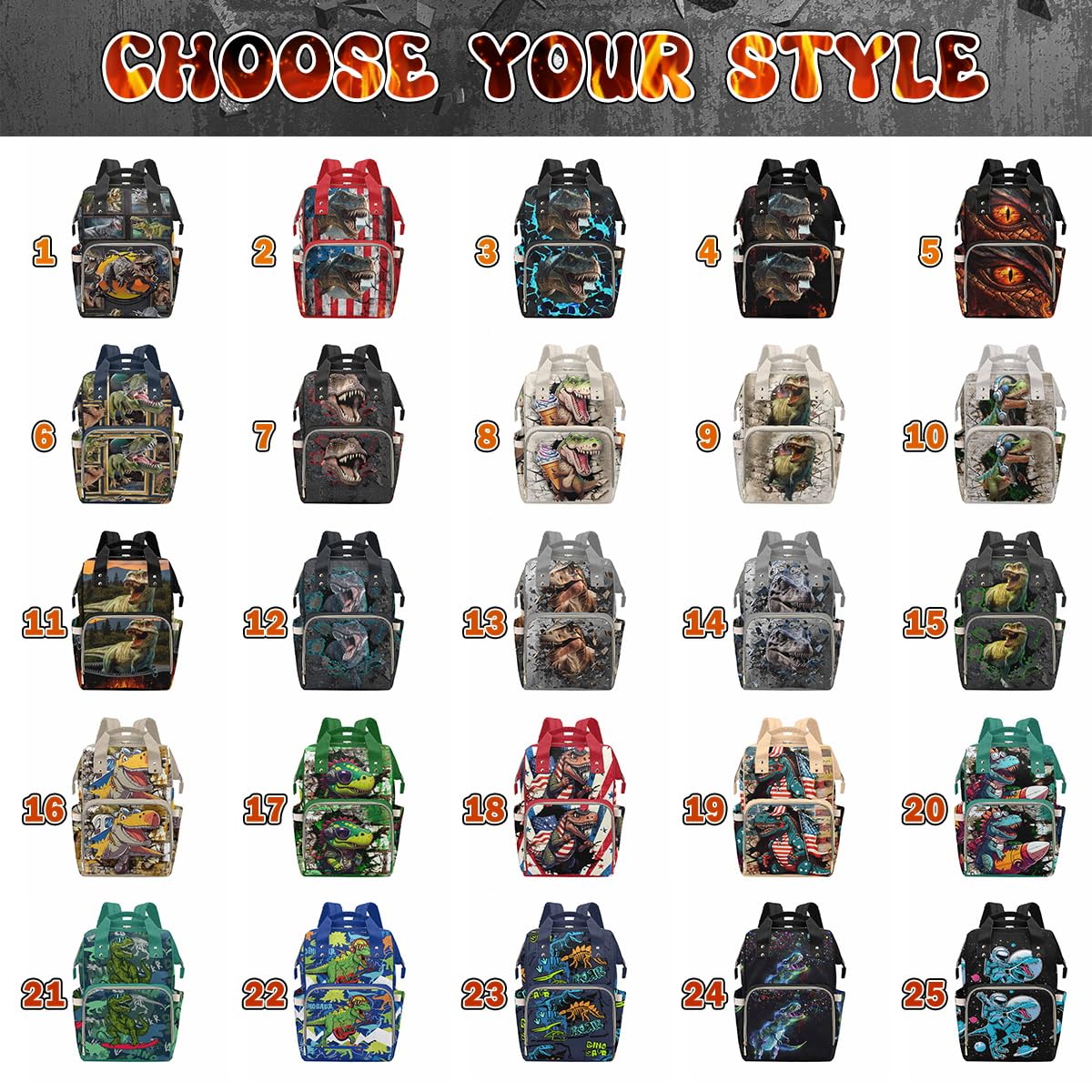 M Yescustom Custom Diaper Bag For Boys - Large Capacity Backpack With Pockets, Animal Personalized Baby Diaper Bags For Dad, Wat