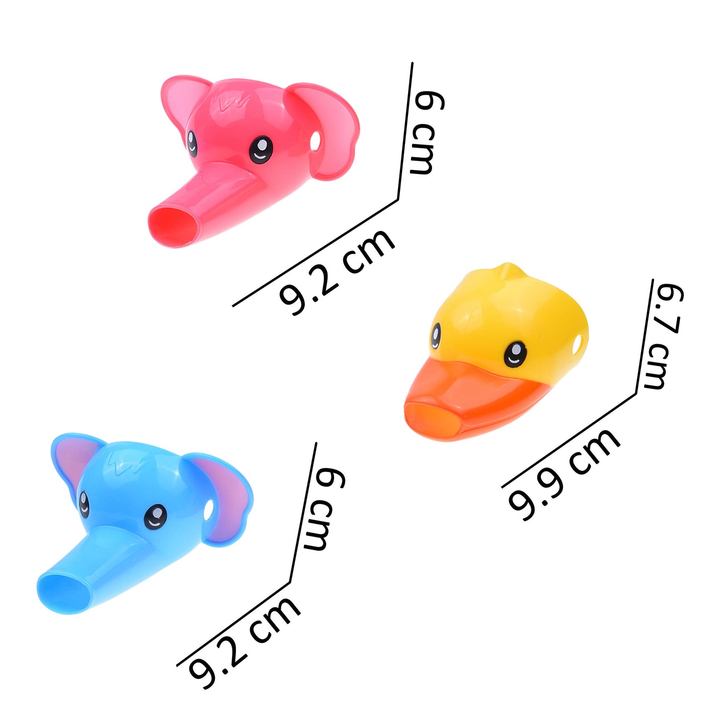 Kare & Kind Animal Shaped Faucet Extenders - 3 Pack - Fun Water Spouts For Toddlers, Kids, Children - Promotes Personal Hygiene