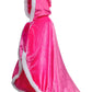 Party Chili Fur Princess Cape Fur Hooded Cloaks Costume For Girls Dress Up Pink 6-7 Years(130Cm)