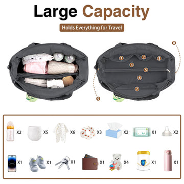 Kubya Diaper Bag Tote, Baby Diaper Tote Bags Shoulder Bag Mommy Handbag Hospital Bag Travel Large Tote Bag For Women Crossbody B