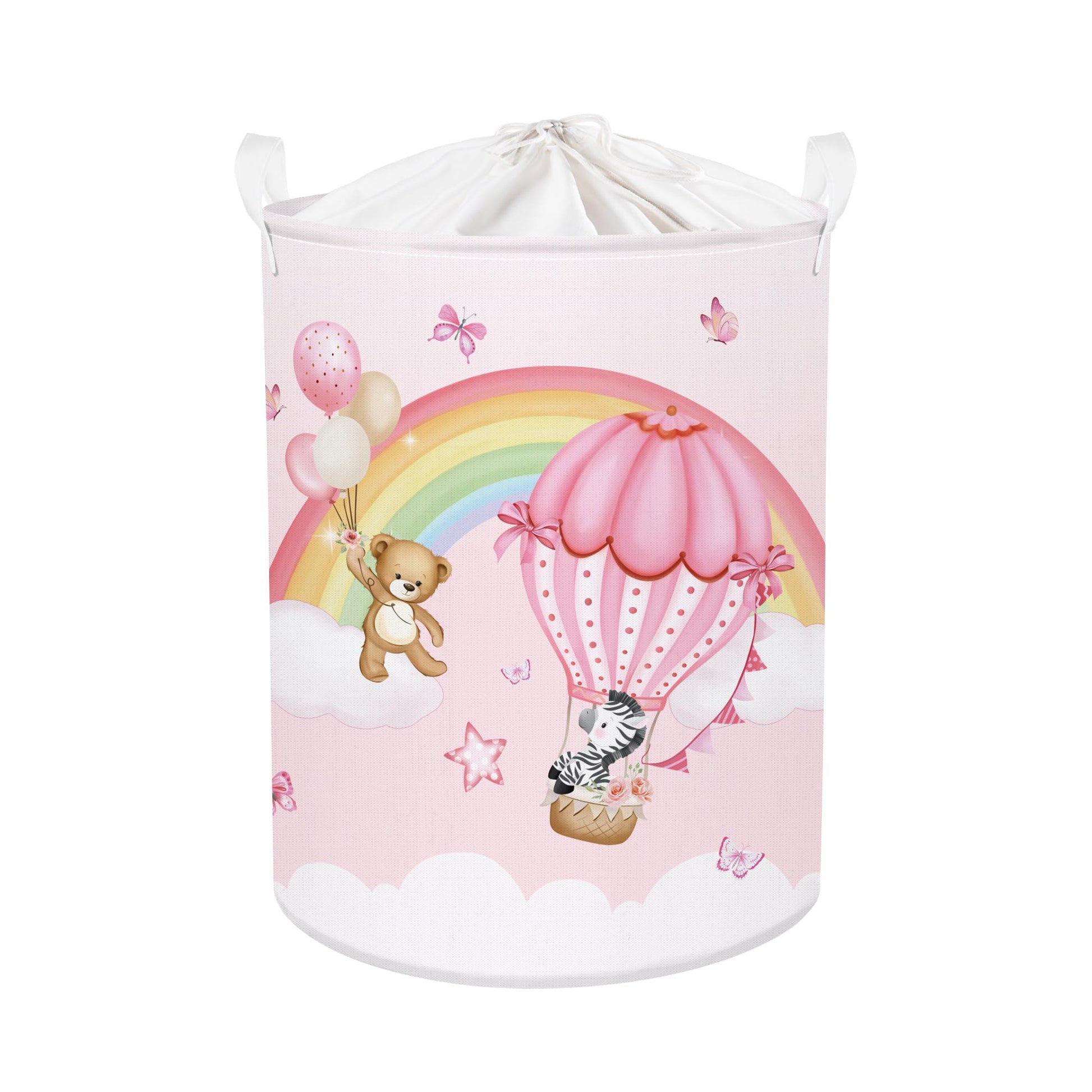 HUUMONSS Rainbow Animals Baby Laundry Hamper Collapsible Clothes Kids Storage Basket Large Girls Gift Toy Box Bin for Bedroom, B