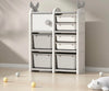 TINSY Kids Wardrobe with Side Shelves, MultiPurpose Storage Cabinet for Clothes, Toys & Books, Open Organizer for Kids Room, Nu