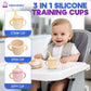 Hippobaby Silicone Transition Sippy Cup For 6+ Month Old | Includes 1 Toddler Straw Cup & 1 Baby Sippy Cup With Handles | Baby S