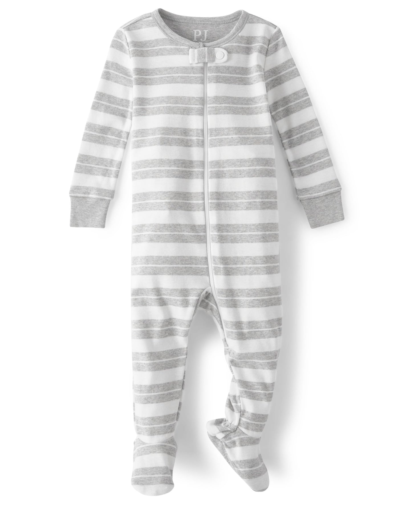 The Children'S Place,And Toddler Boys Long Sleeve 100% Cotton Zip-Front One Piece Footed Pajama,H/T Mist,9-12 Months