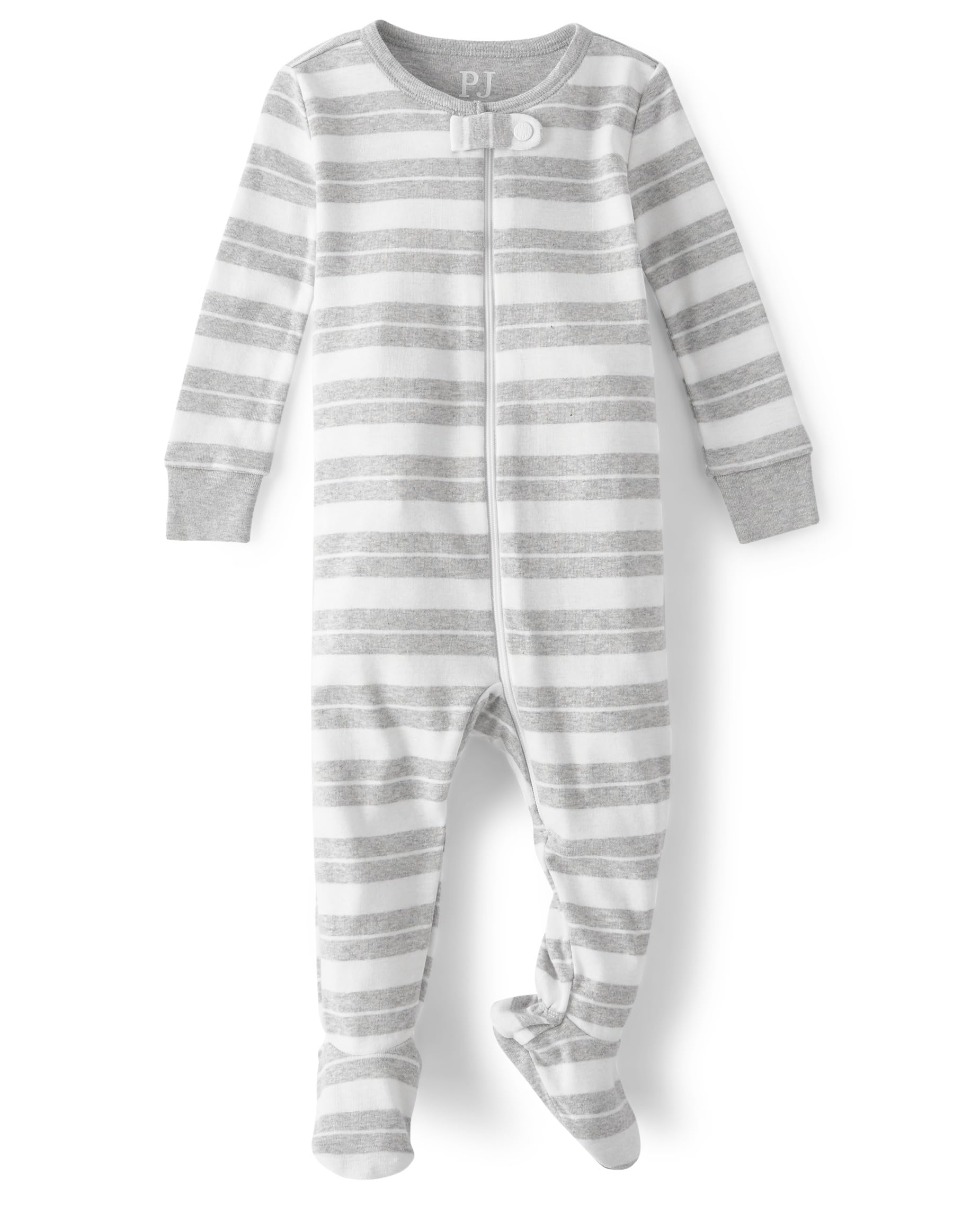 The Children'S Place,And Toddler Boys Long Sleeve 100% Cotton Zip-Front One Piece Footed Pajama,H/T Mist,3T