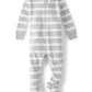 The Children'S Place,And Toddler Boys Long Sleeve 100% Cotton Zip-Front One Piece Footed Pajama,H/T Mist,0-3 Months